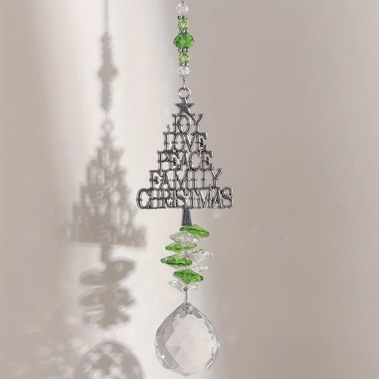 Christmas Tree Hanging Ornament Metal Christmas Pendant for Living Room Home DIY Decorations Crystal Catcher Drop Ornaments