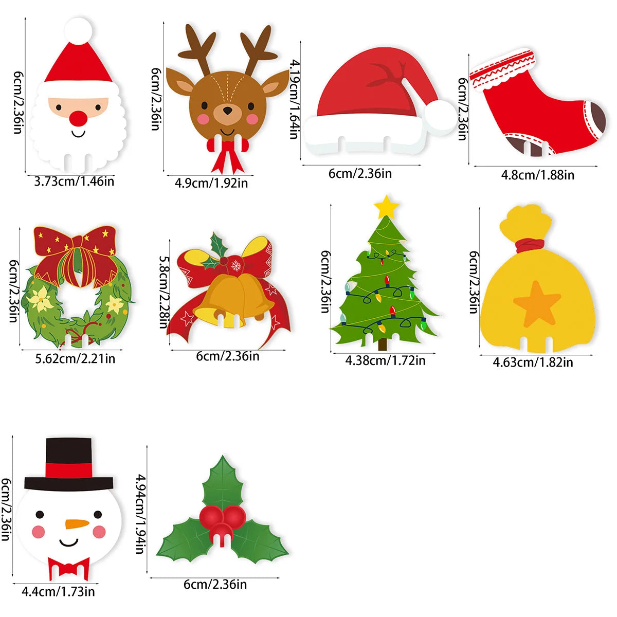 100pcs Wine Cup Card Christmas Decor Santa Hat elk Xmas Tree Snowman Glass Cup Card table Home Decoration Christmas Accessories