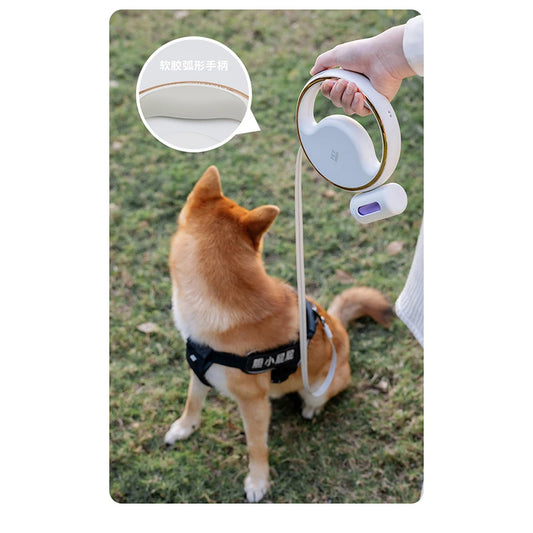 Youpin Portable Retractable Dog Leash Ring 3M With Garbage Bag Box Highlight Lighting Puppy Traction Rope Pet Collar LED Light