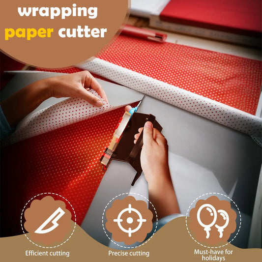 Paper Roll Cutter Roll Paper Cutter with Handle Christmas Wrapping Gadget for Student Teacher Sticker Wrapping Gadget