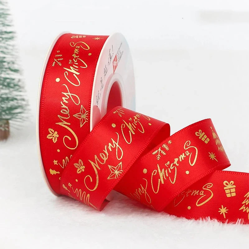 5m Christmas Decoration Christmas Tree Ribbon Pendant for Home Room Decor Gifts Packaging DIY New Year Decor Candy Box Ribbon