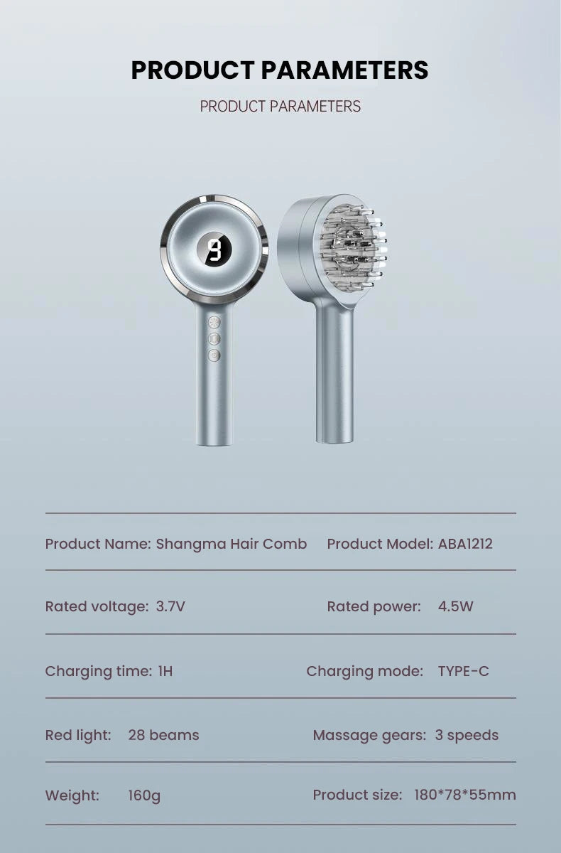 Hair Growth Comb Scalp Care Massage Comb Red Blue Light Laser Medicine Health Essence Introduced Into Hair Growth Instrument