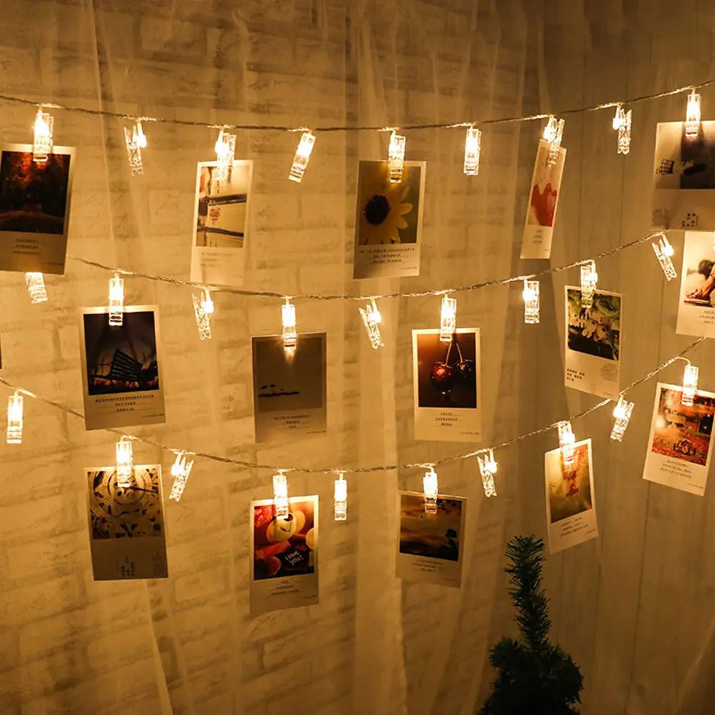 LED String Lights with Photo Holders
