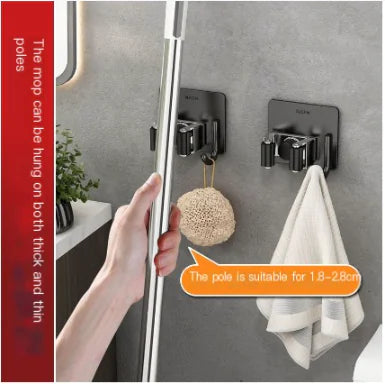 304 Stainless Steel Mop Holder with Strong Adhesive Hook