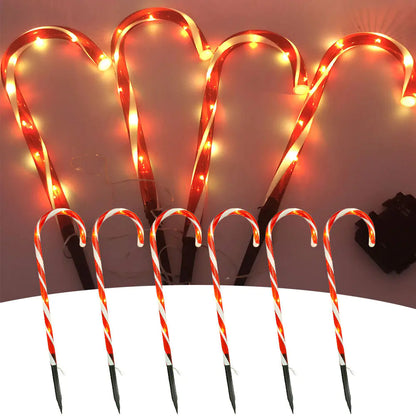 Amazon New Ground Plug Candy Cane Solar Christmas Lights