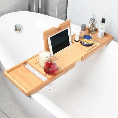 Expandable Non-Slip Bamboo Bathtub Storage Rack