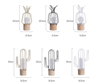 Pineapple and Cactus Decorative Night Lights