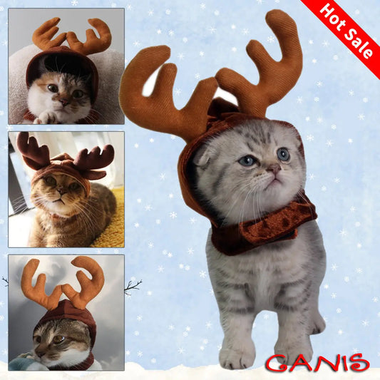 Christmas Reindeer Headband Hat for Pets