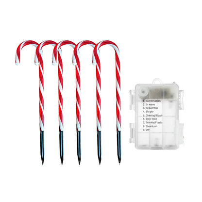 Amazon New Ground Plug Candy Cane Solar Christmas Lights