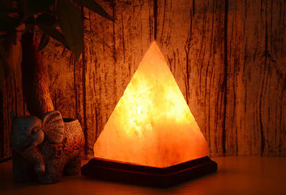 Himalayan Crystal Salt Lamp Pyramid Night Light Decor