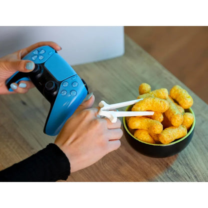 Scooken 6 Pcs Finger Chopsticks for Gamers Snack Grabber Tongs U Bracket - Finger Chips Snack Gamer Chopsticks for Gaming - Reusable Dishwasher Safe Plastic Chopstick - Chopsticks Helper Snacking Tool