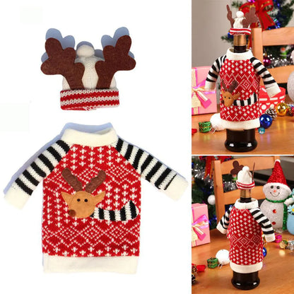 Christmas Reindeer Wine and Champagne Bottle Covers