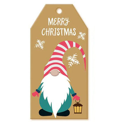 100Pcs Merry Christmas Tags Labels Gift Wrapping Paper Hanging Tags Santa Claus Paper Cards Xmas DIY Crafts Party Supplies