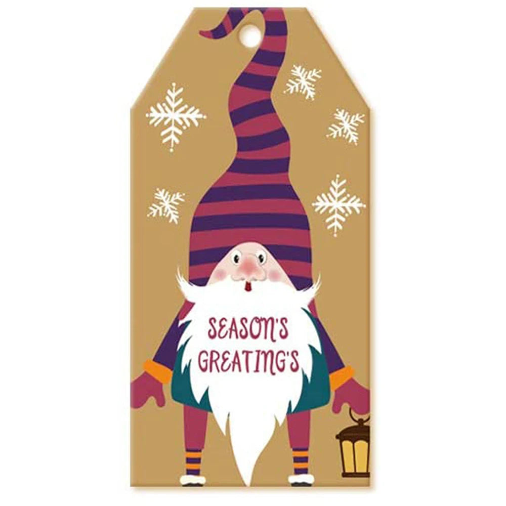 100Pcs Merry Christmas Tags Labels Gift Wrapping Paper Hanging Tags Santa Claus Paper Cards Xmas DIY Crafts Party Supplies