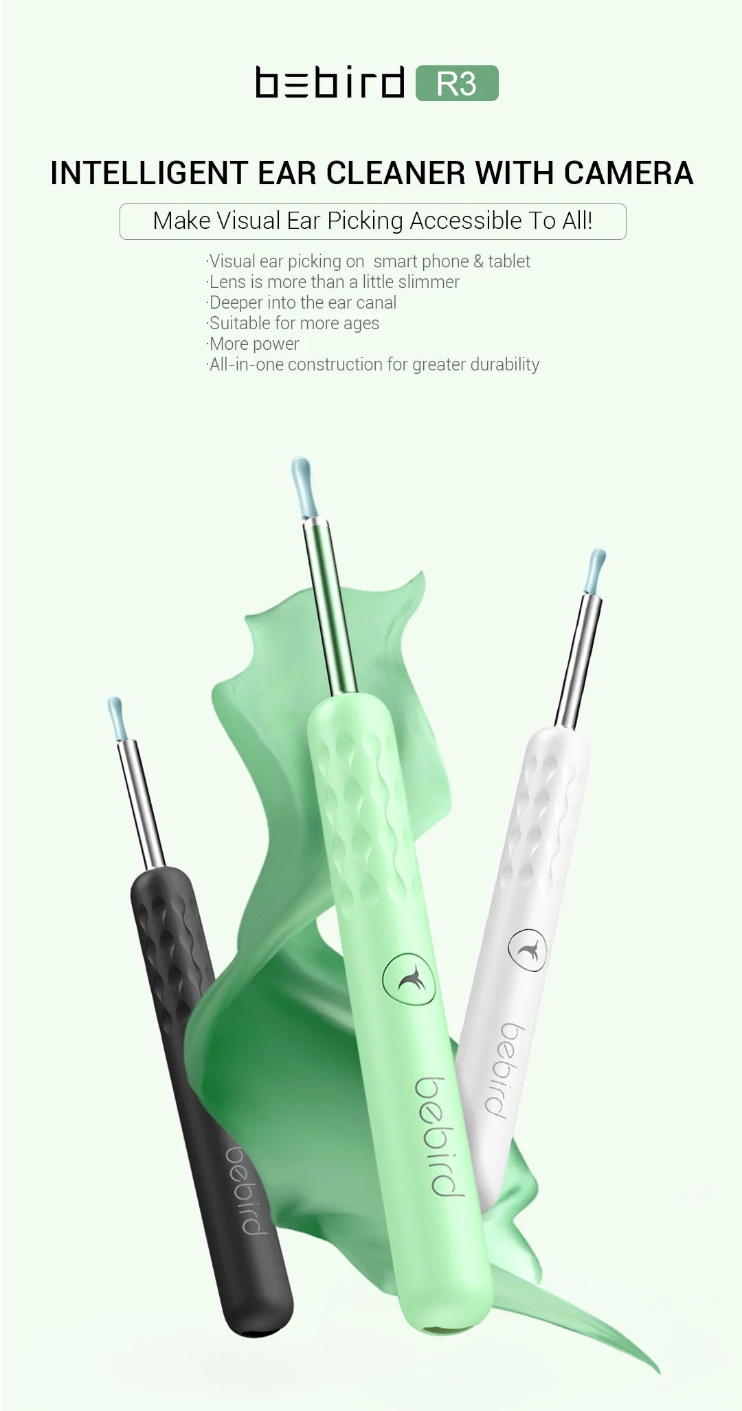 Bebird X3 R3 R1 Ear Cleaner Minifit Wax Removal Tool Digital 300W Precision Camera Waterproof Endoscope Otoscope Health Care