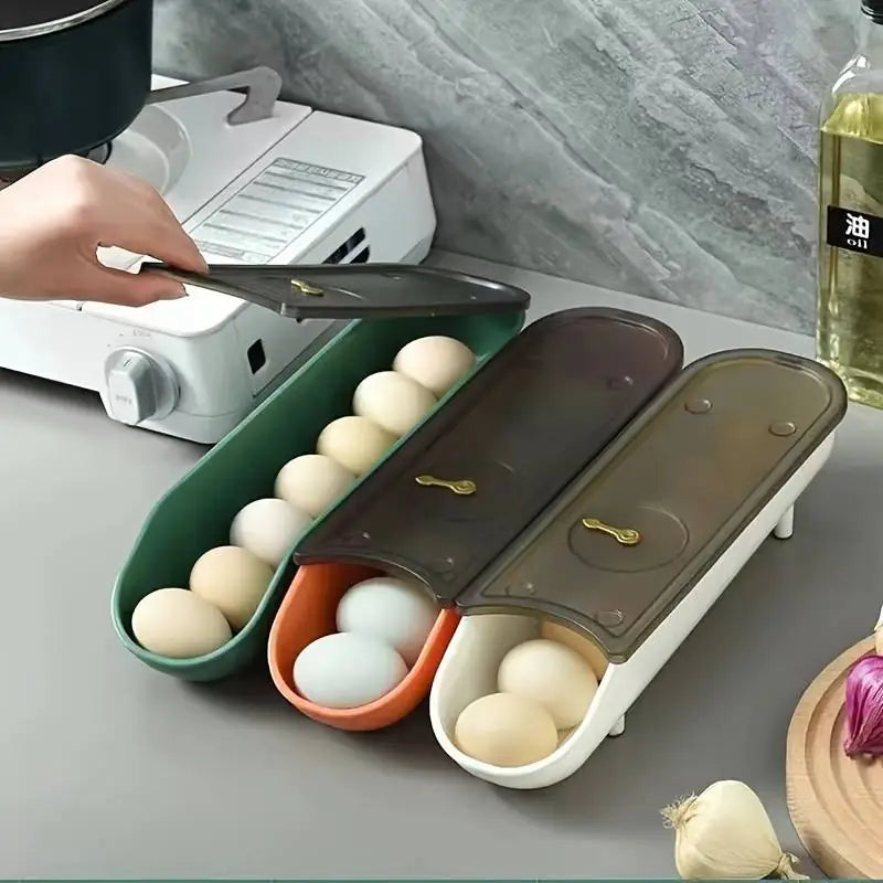 Multifunctional Rolling Kitchen Egg Storage Box