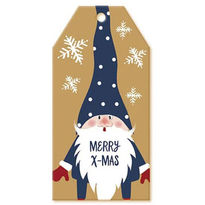 100Pcs Merry Christmas Tags Labels Gift Wrapping Paper Hanging Tags Santa Claus Paper Cards Xmas DIY Crafts Party Supplies