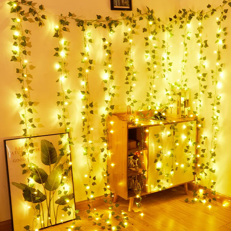 LED Grape Leaf String Lights for New Year Decor (2m)