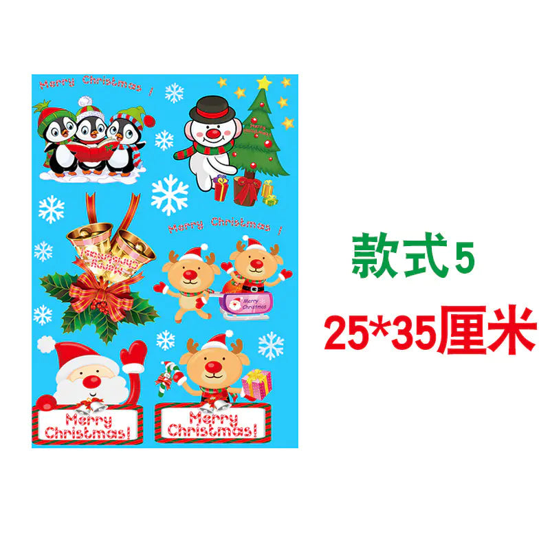 Christmas Static Window Stickers - Snowflakes & Santa Decor