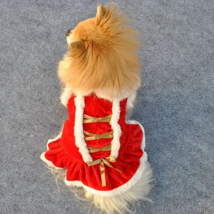 Classic Red Skirt for New Year and Christmas Pets