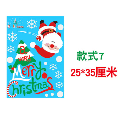 Christmas Static Window Stickers - Snowflakes & Santa Decor