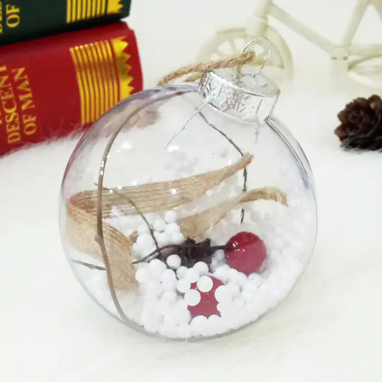 Transparent Plastic Christmas Ornaments for Tree Decor