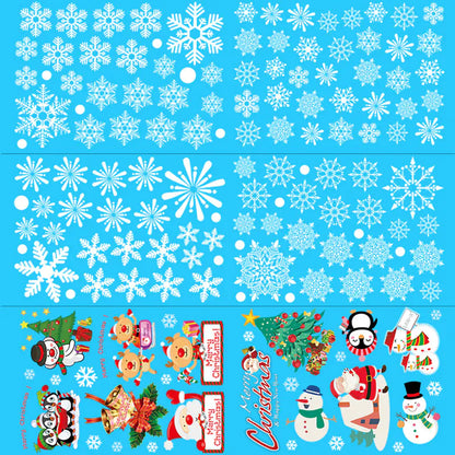 Christmas Static Window Stickers - Snowflakes & Santa Decor