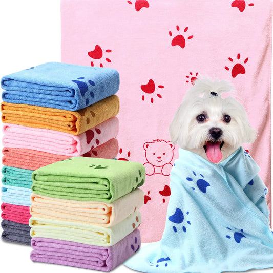 12 Pcs Dog Drying Towel Bulk 19 x 39 Microfiber Dog Towels for Drying Dogs Dog Bath Grooming Towel Soft Absorbent Quick Drying Cat Bathing Supplies for Small Medium Puppy Cat Pet Shower Essential