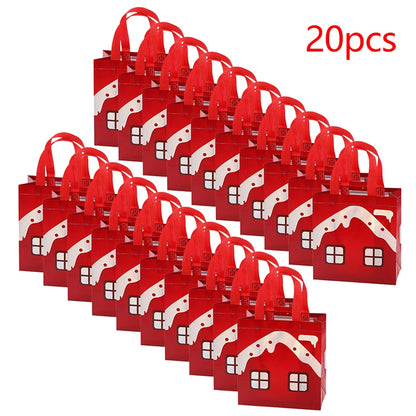 10/20pcs Christmas Gift Wrapping Bags, Perfect For Birthdays, Anniversaries, And Holiday Gift Exchanges, Christmas Gift Bags