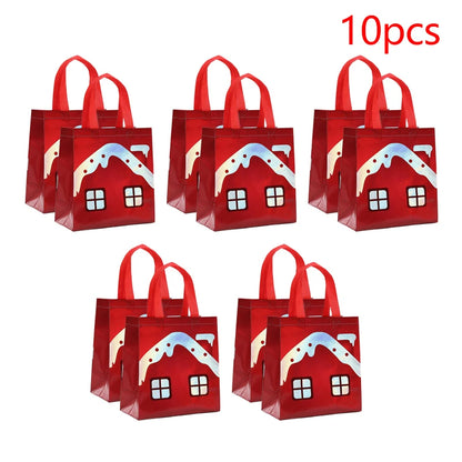 10/20pcs Christmas Gift Wrapping Bags, Perfect For Birthdays, Anniversaries, And Holiday Gift Exchanges, Christmas Gift Bags