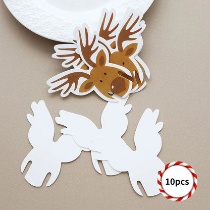 10 Popular Christmas Decorations, Christmas Tree, Snowman, Santa Hat, Santa Table, Wine Glass, Drink Cup Card, Party Decoration