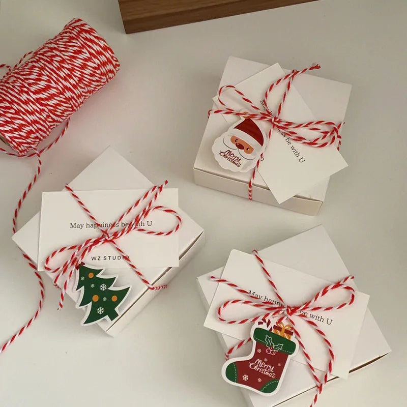 100M Christmas Wrapping String Rope Merry Christmas Decoration Xmas Gift Box Packaging Rope Navidad Natal Noel New Year 2025