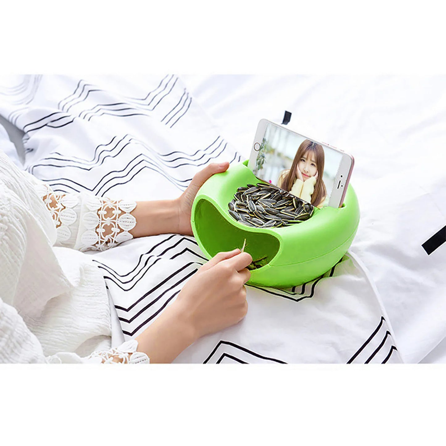 Snacks Bowl Creative Bowl Double Layer Dry Fruit Containers Snack Storage Box Sunflower Seed Nut Bowl With Shell Storage