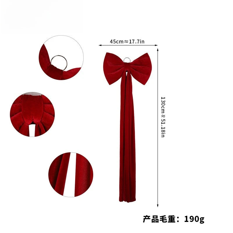 Large Velvet Bow Red Christmas Bowknot Christmas Tree Decorations Pendant Party Home Hotel Layout Window Shopping Mall Display