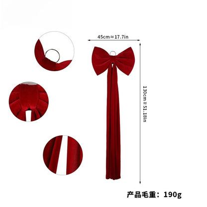 Large Velvet Bow Red Christmas Bowknot Christmas Tree Decorations Pendant Party Home Hotel Layout Window Shopping Mall Display