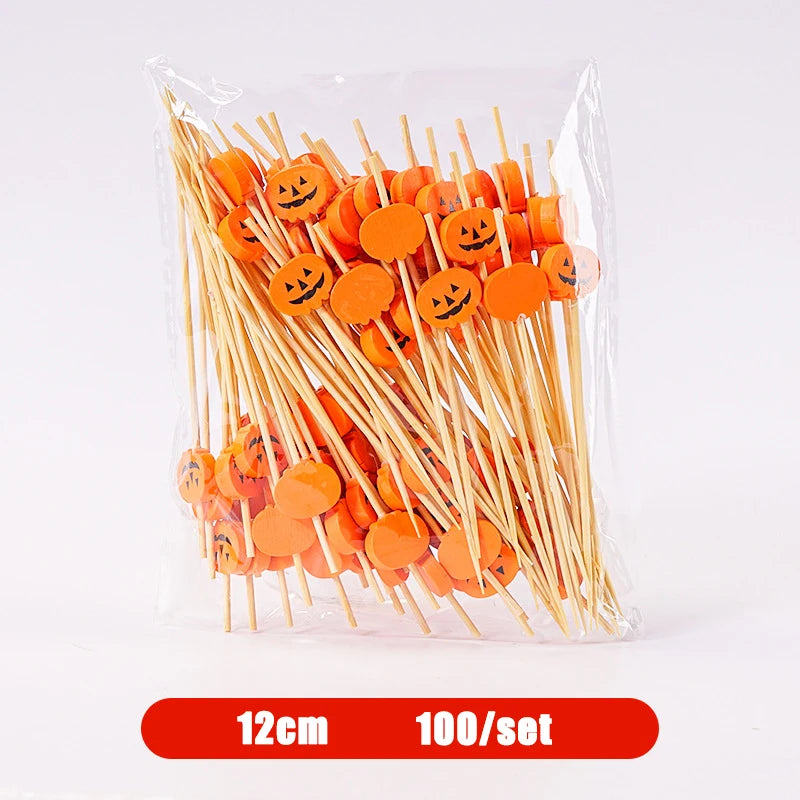 Christmas And New Year Disposable Fruit Sticks Fruit Forks Creative Art Toothpicks (100 Sticks Per Pack)