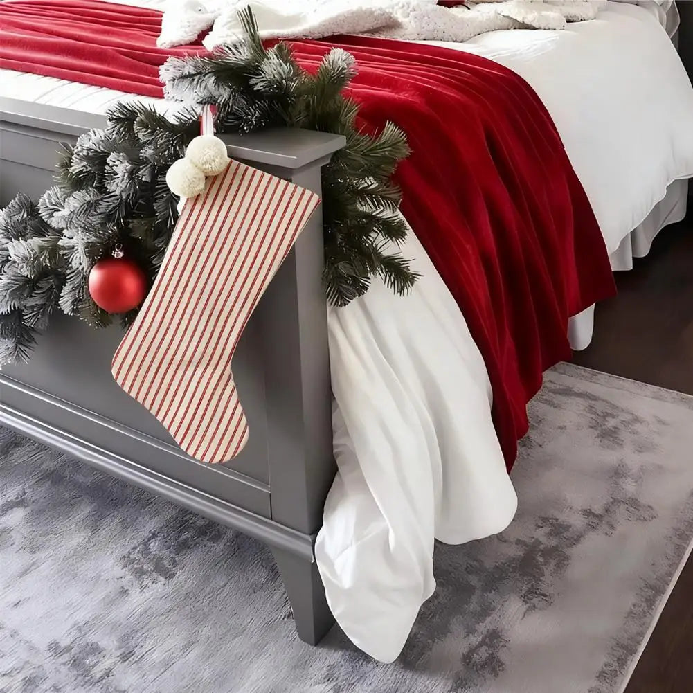 Christmas Decorations Bows Christmas Socks Candy Gift Bags Festive Christmas Atmosphere Home Hanging Ornaments