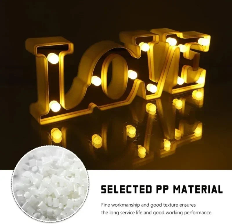 Valentines Day Love Symbol LED Glowing Sign Wedding Table Decoration Party Decor Romantic Anniversary Celebration Event Lighting