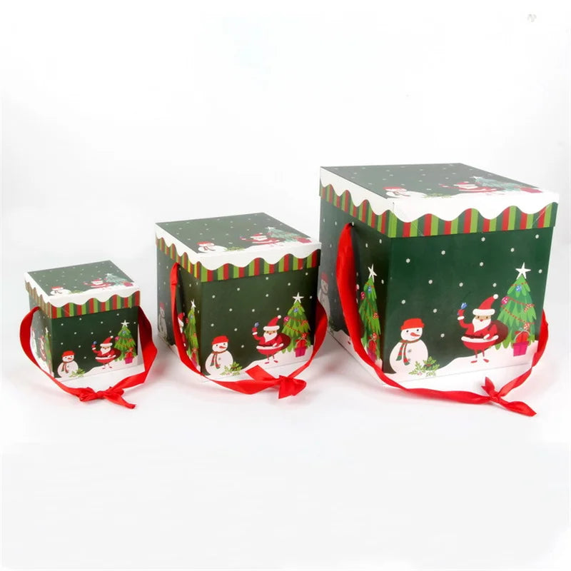 Christmas Gifts Boxes Present Decoration Chocolate Candy Cookie Packaging For Indoor Holiday Party Decor Navidad New Year