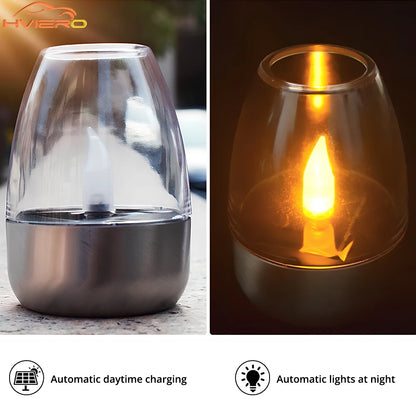 LED Solar Candles Light Flameless Rechargeable Night Light For Garden Decor Outdoor Wedding Party Waterproof Atmosphere Lamp