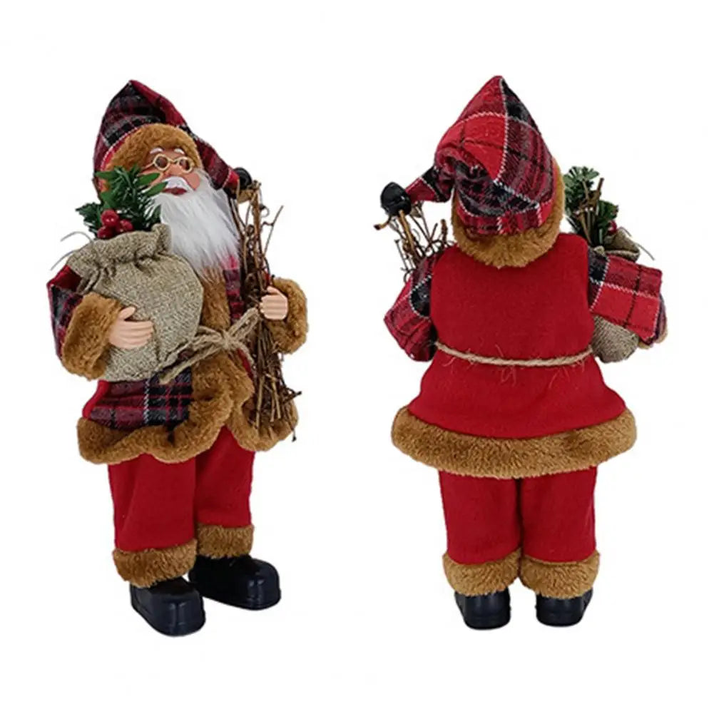 Christmas Santa Ornament Realistic Shape  Layout Festive New Year Decorate Standing Clear Texture Christmas Decorations Gift