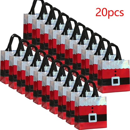 10/20pcs Christmas Gift Wrapping Bags, Perfect For Birthdays, Anniversaries, And Holiday Gift Exchanges, Christmas Gift Bags