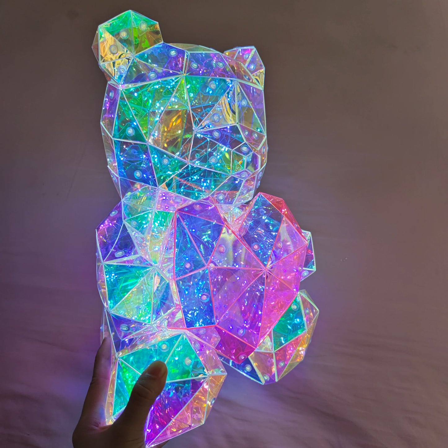 Red Teddy Bear Doll Gift Lamp Colorful Sparkling Romantic Surprise LED gift Light Girls Birthday Valentine's Day Bedroom Decor