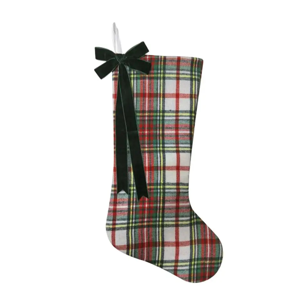 Christmas Decorations Bows Christmas Socks Candy Gift Bags Festive Christmas Atmosphere Home Hanging Ornaments