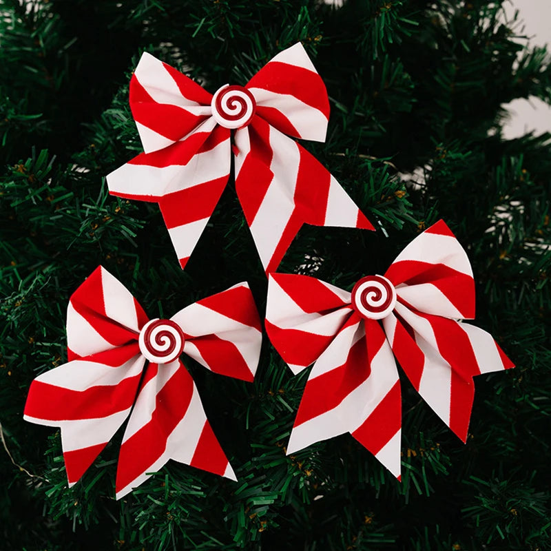 Christmas Bows,Large Wreaths Bows For Tree Gift Wrapping Garland,Christmas Decoration Holiday Crafts Xmas Tree Ribbon Ornaments