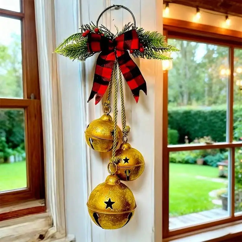Christmas Decorations Three Bell Golden Bell Pendant Christmas Tree Door Decoration Holiday Home Decoration Gift