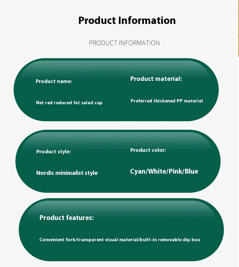 Breakfast On The Go Cups, Salad Cup To Go, Take And Go Yogurt Cereal Overnight Oats Snack Parfait Containers & Salad Dressing Ho