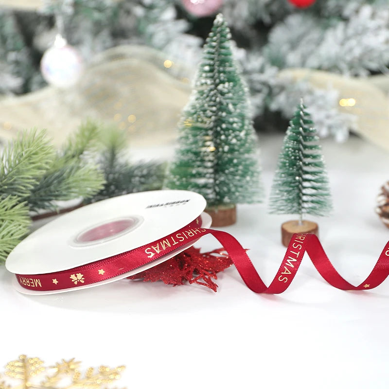 5m Christmas Decoration Christmas Tree Ribbon Pendant for Home Room Decor Gifts Packaging DIY New Year Decor Candy Box Ribbon