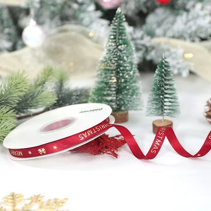 5m Christmas Decoration Christmas Tree Ribbon Pendant for Home Room Decor Gifts Packaging DIY New Year Decor Candy Box Ribbon