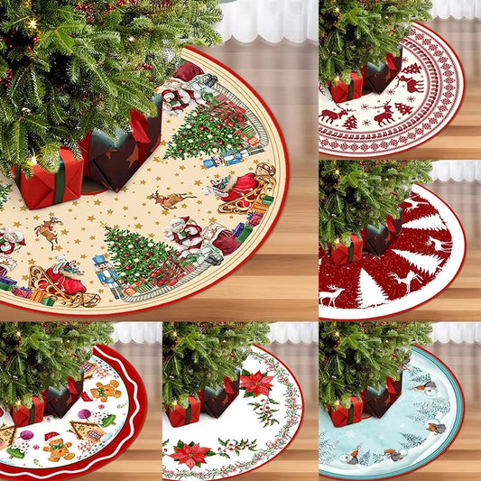 Cartoon Christmas Tree Skirt Decoration Lightweight Cute Suitable As Decoration Prop for Christmas and New Year Parties